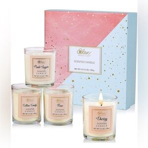 Scented Candles Gift Set, Aromatherapy, 4x3.5oz Long Lasting, 100% Natural Soy